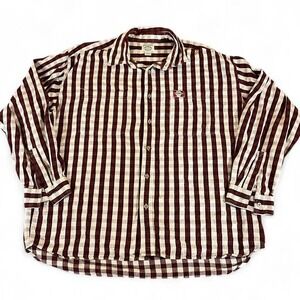 VTG Red and White Checkered Plaid Flannel Single Stitch Brittania XL 100% Cotton